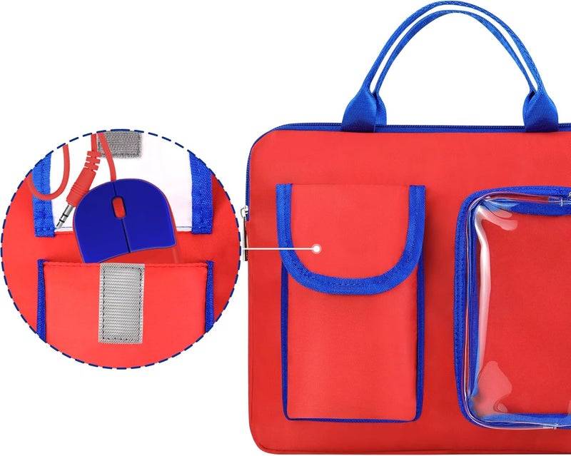 Annmore Carrying Bag for LEXiBOOK Educational and Bilingual Laptop, Red/Blue - Image 5
